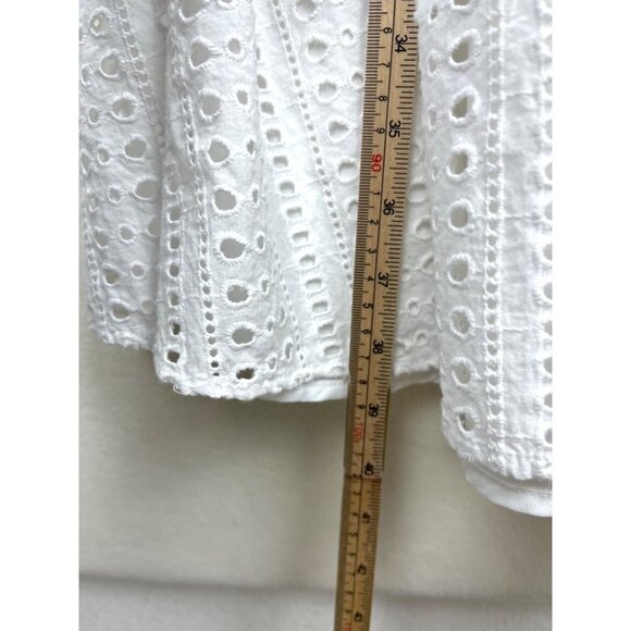 Amour Vert Anouk White Eyelet Dress boho modest size M - Picture 7 of 10